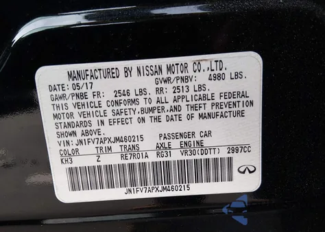 2018 Infiniti Q50 3.0T Red Sport 400 z USA, uszkodzony, nr VIN JN1FV7APXJM460215